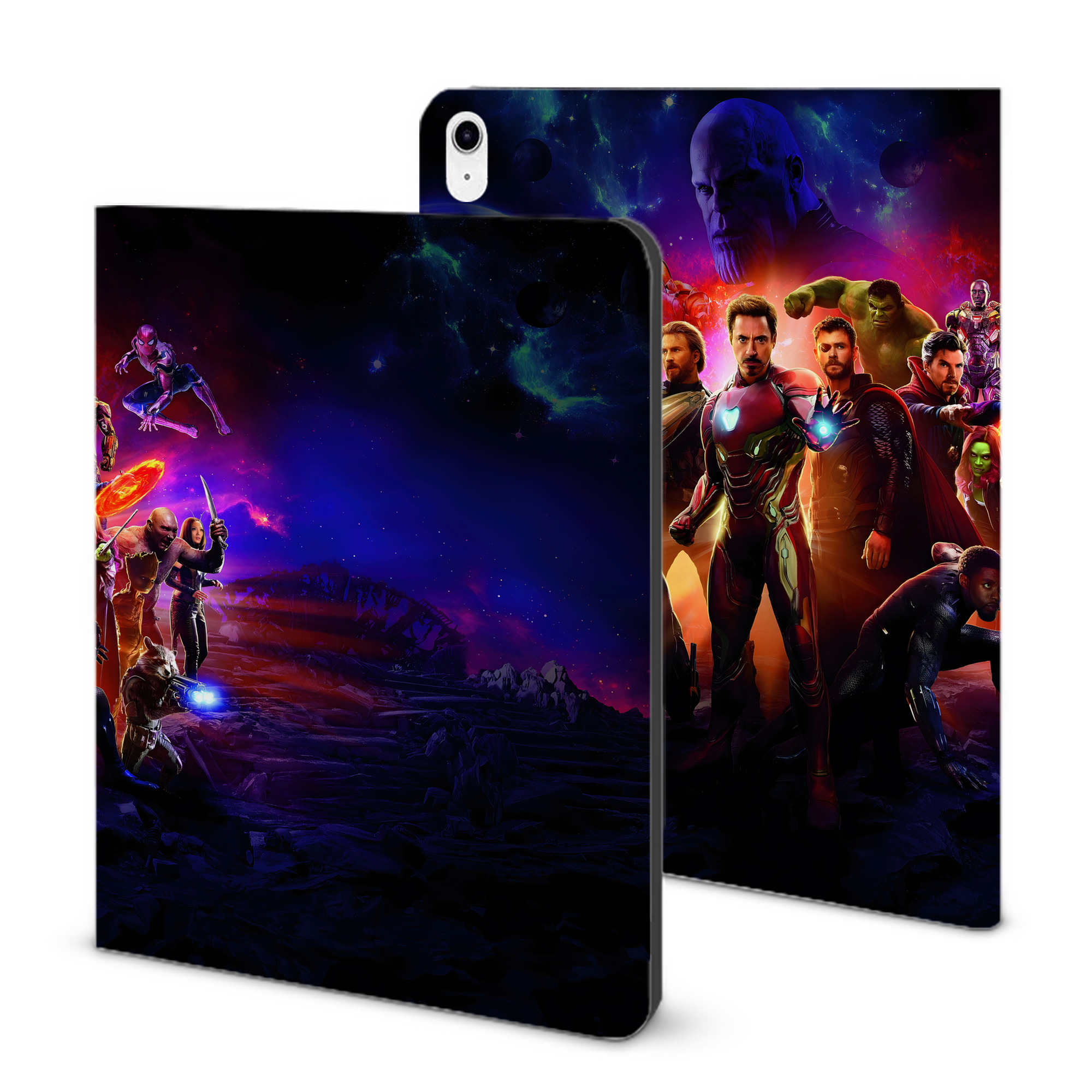 （画像用） アベンジャーズ The Avengers IPad ケース ブック型 PUレザー TPU 耐衝撃 軽量 薄型 ペン収納なし 全面保護 IPad 各モデル対応